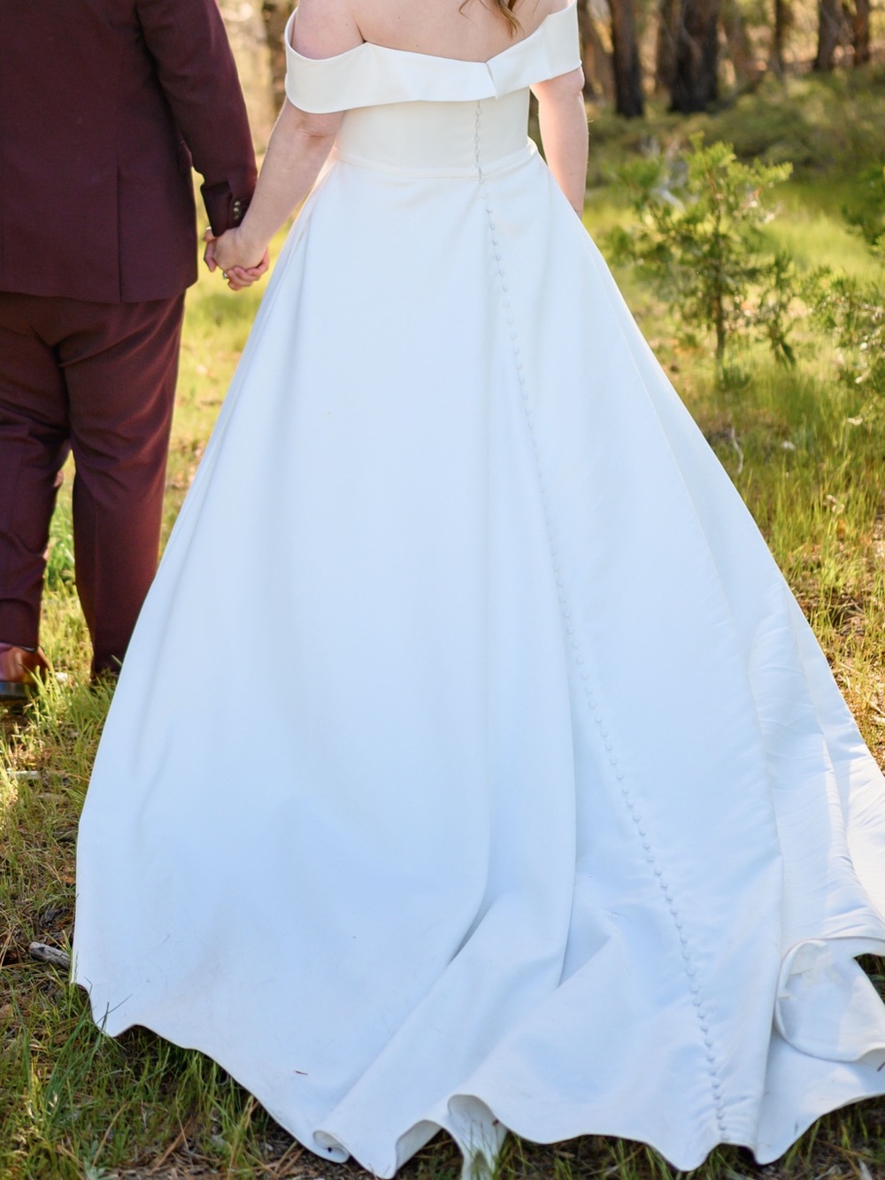 Elegant Off-Shoulder White Wedding Gown
